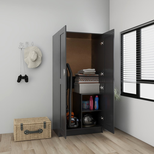 vidaXL Vaatekaappi harmaa 82,5x51,5x180 cm lastulevy