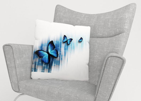 Koristetyynyliina BLUE BUTTERFLIES 50x50 cm