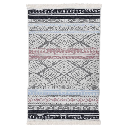 vidaXL Matto pinkki ja sininen 160x230 cm puuvilla