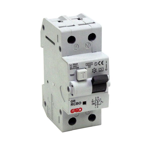 Garo RCBO GR C6A 1+N Henkilösuojakytkin C, 1+N, 6kA 6A