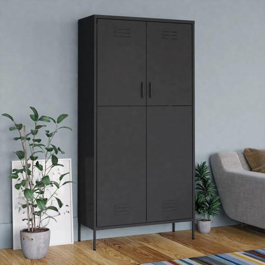 vidaXL Vaatekaappi antrasiitti 90x50x180 cm teräs