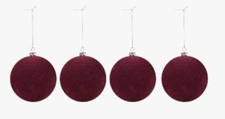 Velvet burgundy 4pk joulupalloja viininpunainen