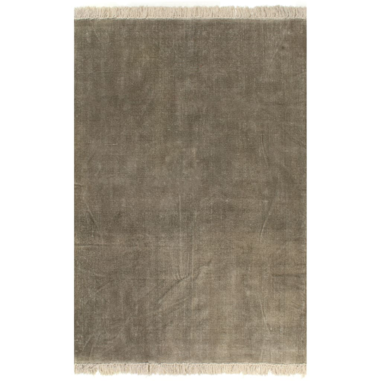 vidaXL Kelim-matto puuvilla 160x230 cm harmaanruskea