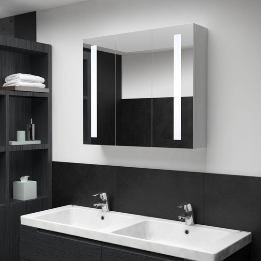 vidaXL LED kylpyhuoneen peilikaappi 89x14x62 cm