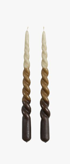 Twisted tricolor kruunukynttilä moniväri/ruskea
