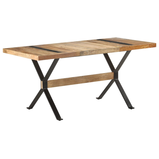 vidaXL Ruokapöytä 160x80x76 cm karkea mangopuu