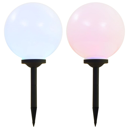 vidaXL LED-aurinkokennovalaisin 2 kpl väriä vaihtava pyöreä 30 cm RGB