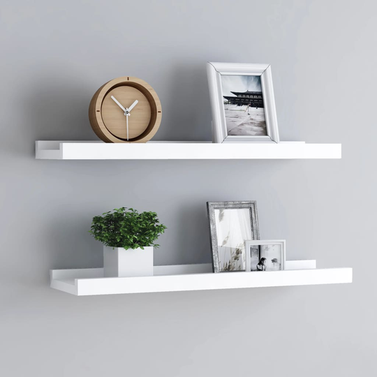 vidaXL Tauluhyllyt 2 kpl valkoinen 40x9x3 cm MDF