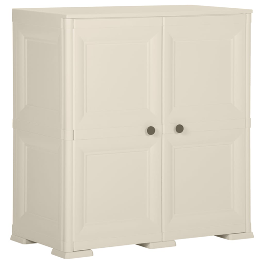vidaXL Muovikaappi 79x43x85,5 cm puutyyli kerma