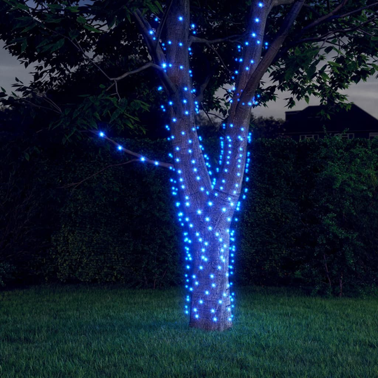 vidaXL Aurinkoenergia keijuvalot 2 kpl 2x200 LED sininen sisä/ulko