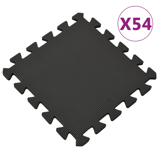 vidaXL Lattiamatot 54 kpl 4,86 ㎡ EVA-vaahto musta