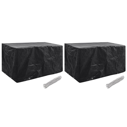 vidaXL Puutarhakalusteiden suojat 2 kpl 8 purjerengasta 180x70x90 cm