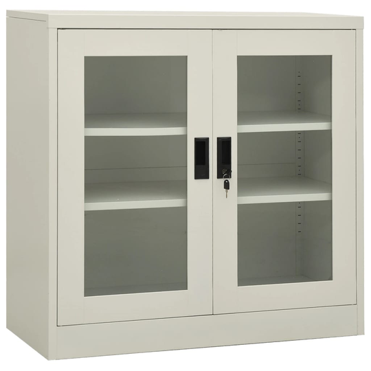 vidaXL Toimistokaappi vaaleanharmaa 90x40x90 cm teräs