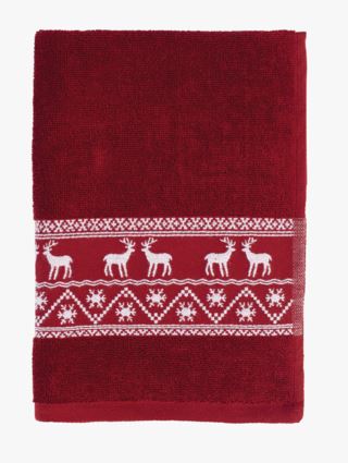 Reindeer pyyhe punainen