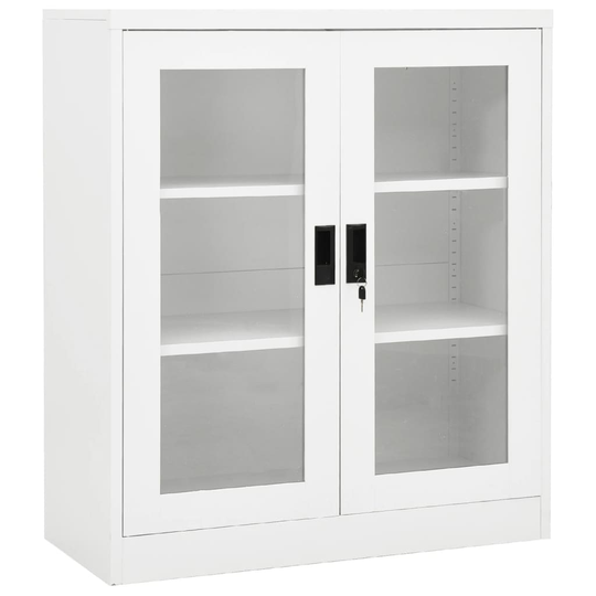 vidaXL Toimistokaappi valkoinen 90x40x105 cm teräs