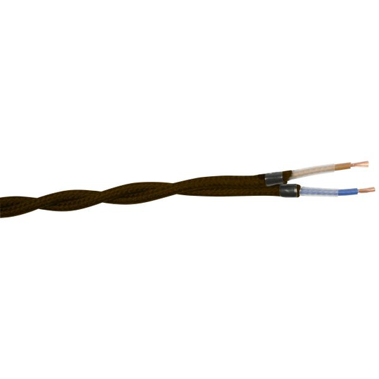 Gelia 4070910111 Tekstiilijohto SKK, 2X0.75 kierretty, 25 m Ruskea