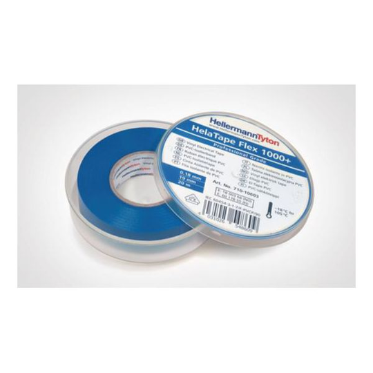 Hellermann Tyton HelaTape Flex 1000+ Sähköteippi 19 mm x 20 m sininen