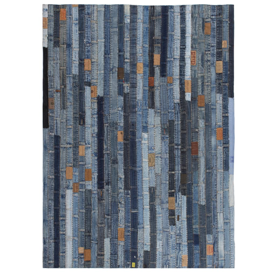 vidaXL Tilkkumatto farkkujen vyötärönauhoista 80x150 cm denim sininen