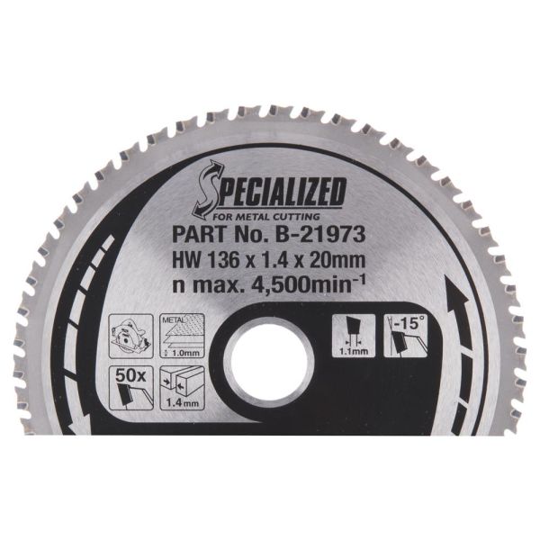 Makita B-21973 Sahanterä HM 136x20x1,4 mm, 50T
