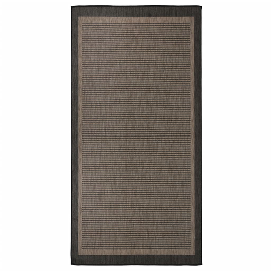 vidaXL Ulkomatto Flatweave 100x200 cm tummanruskea