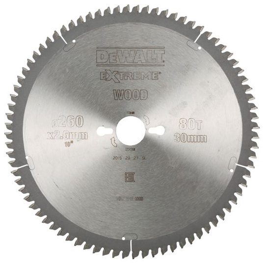 Dewalt DT4280-QZ Pyörösahanterä 260 x 30 mm, 80T