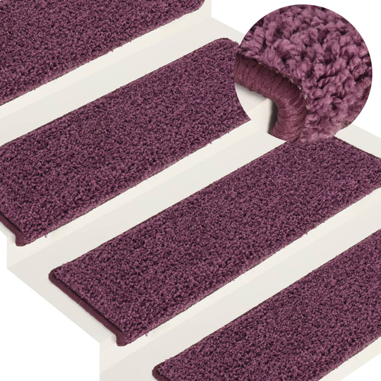 vidaXL Porrasmatot 15 kpl 65x25 cm tumma violetti