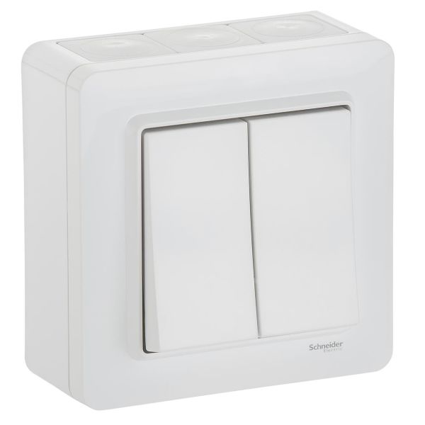 Schneider Electric WDE002974 Vaihtokytkin ulkokierre, IP44, valkoinen kruunu