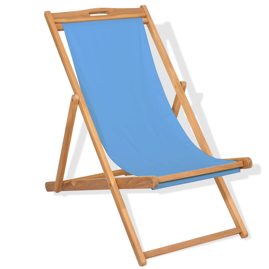 vidaXL Kansituoli Tiikki 56x105x96 cm Sininen