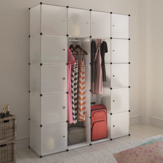 vidaXL Moduulikaappi 14 lokeroa 37 x 146 x 180,5 cm valkoinen
