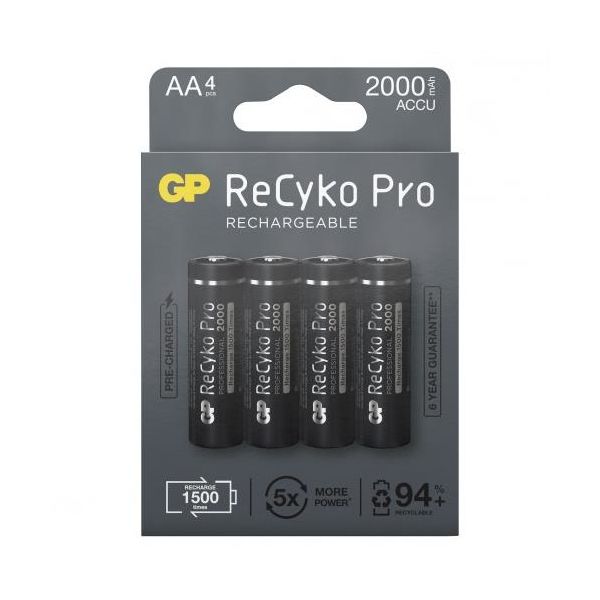 GP Batteries ReCyko Pro AA 2100 Uudelleenladattavat paristot AA, 4-pakkaus