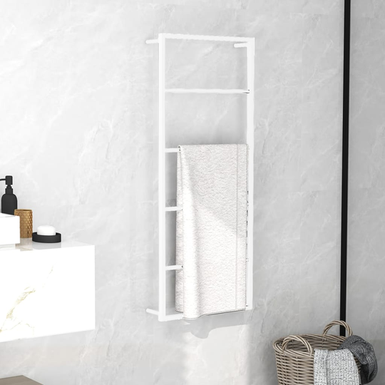 vidaXL Pyyheteline valkoinen 45x10x115 cm teräs