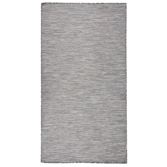 vidaXL Ulkomatto Flatweave 80x150 cm ruskea ja musta