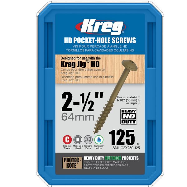 Kreg SML-C2X250-125 Ruuvi 64 mm 125 kpl:n pakkaus