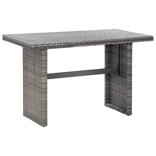 vidaXL Puutarhapöytä antrasiitti 110x60x67 cm polyrottinki