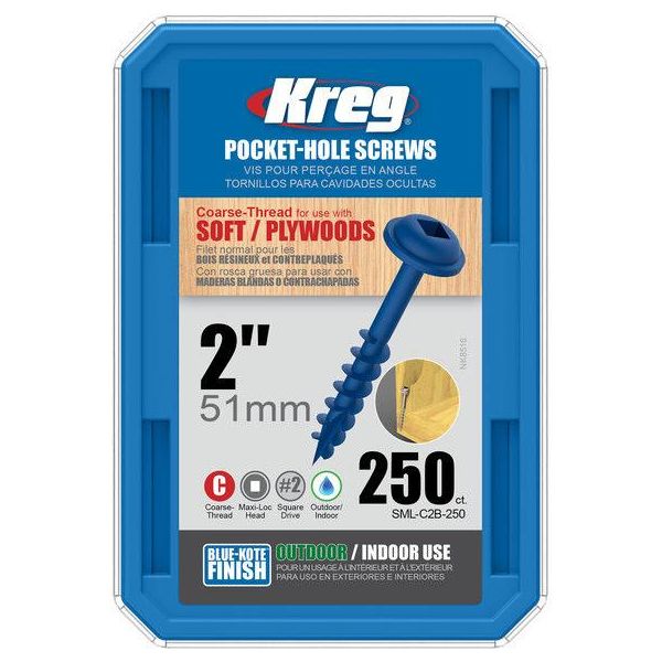 Kreg SML-C2B-250 Ruuvi 51 mm 250 kpl:n pakkaus