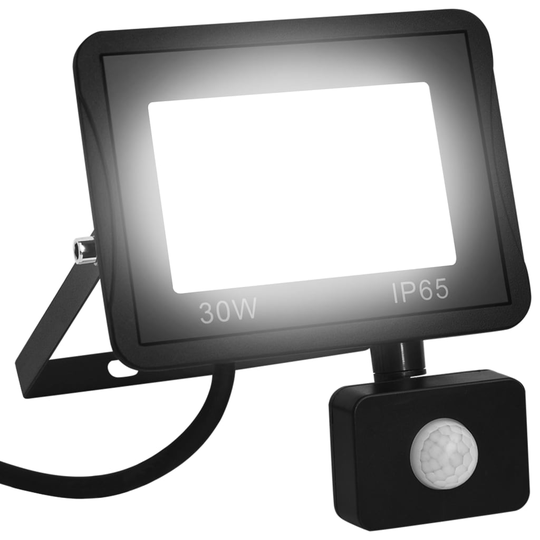 vidaXL LED-valonheitin sensorilla 30 W kylmä valkoinen