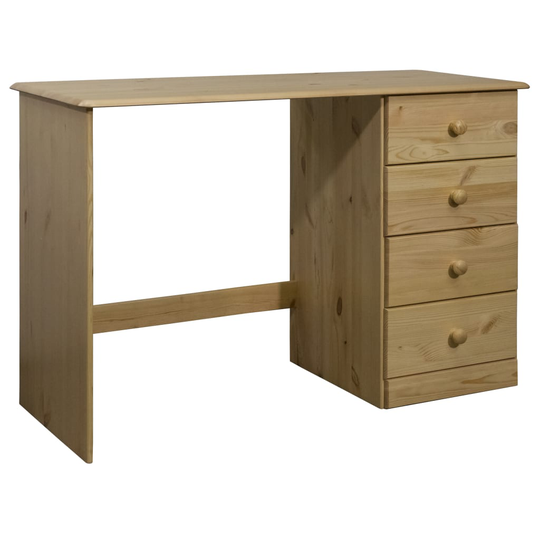 vidaXL Työpöytä 4 vetolaatikolla 110x50x74 cm täysi mänty