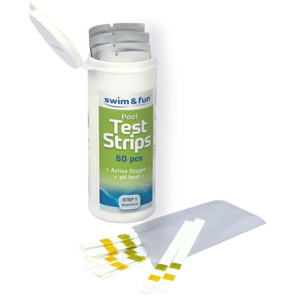 Swim & Fun Pool Test Strips Testiliuskat pH/aktiivihappi, 50 kpl