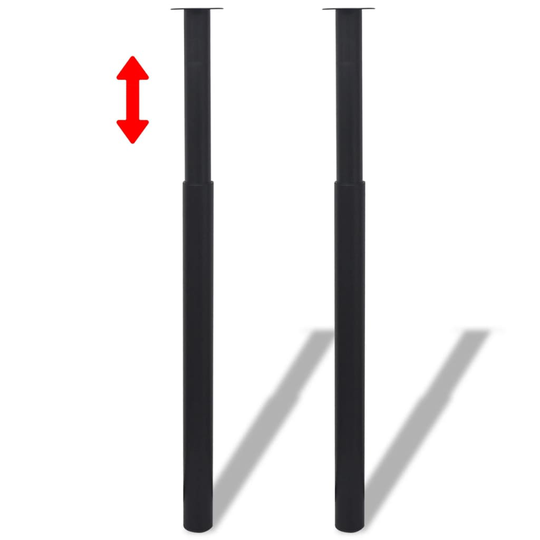 vidaXL 2 Teleskooppista Pöydän Jalkaa Musta 710 mm-1100 mm