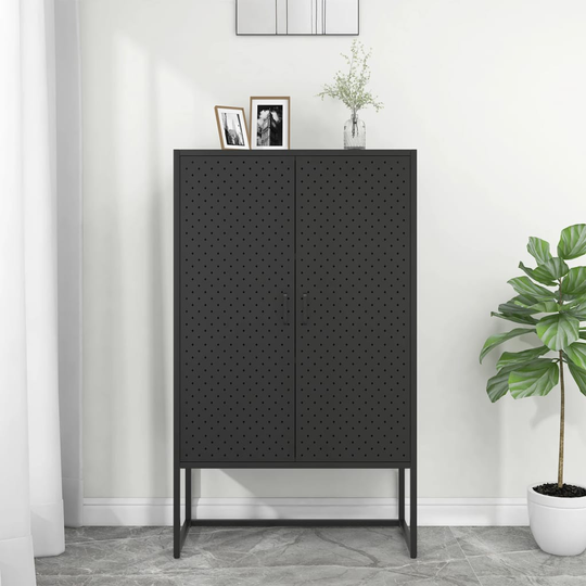 vidaXL Kaappi musta 80x35x135 cm teräs