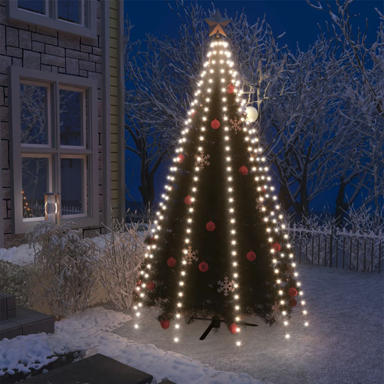 vidaXL Joulukuusen valoverkko 300 LED-valoa kylmä valkoinen 300 cm