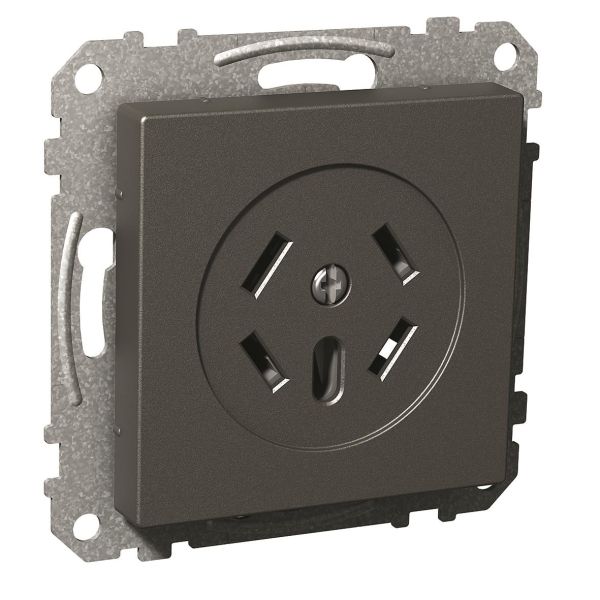 Schneider Electric Exxact Kansallinen puhelinpistorasia 4-napainen, pikaliitin Antrasiitti