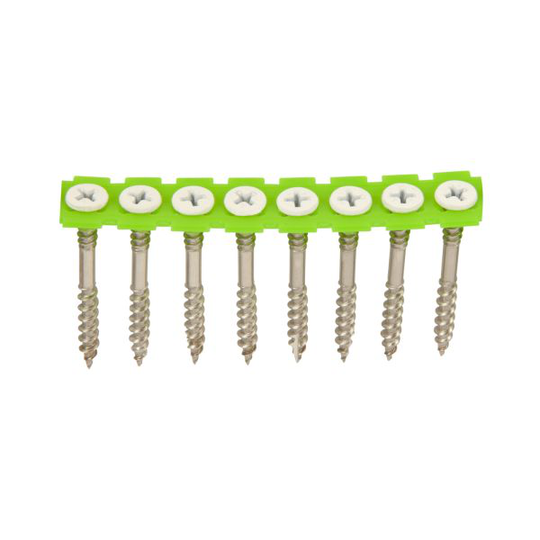 ESSVE 537607 Julkisivuruuvi 4,2x52 mm, ruostumaton/haponkestävä A4, nauhoitettu. Valkoinen, 1000 kpl