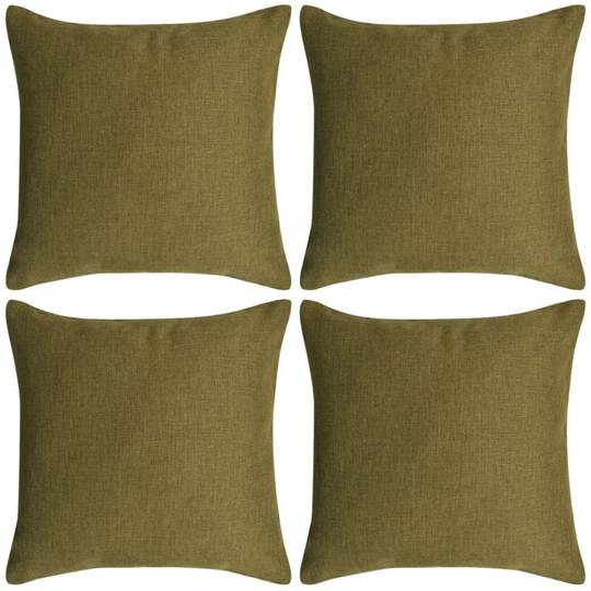 vidaXL Tyynynpäällinen Pellavatyylinen Vihreä 4kpl 80x80 cm