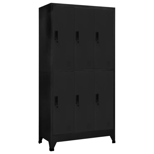 vidaXL Pukukaappi musta 90x45x180 cm teräs