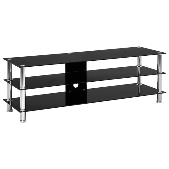 vidaXL TV-taso musta 120x40x40 cm karkaistu lasi