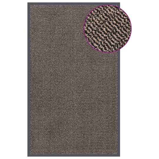 vidaXL Ovimatto nukallinen 90x150 cm tummanruskea