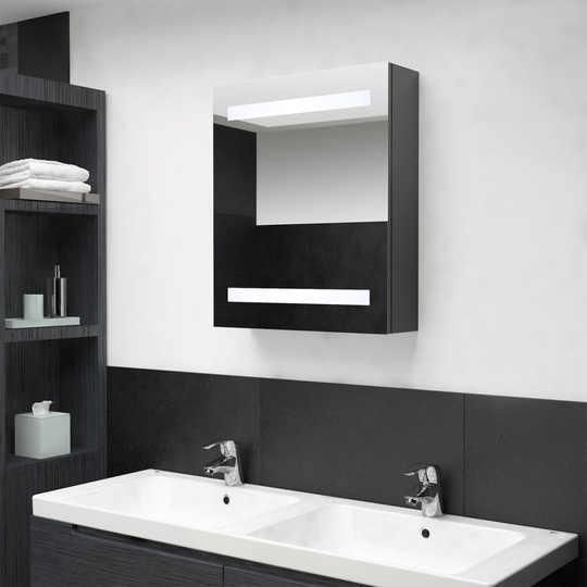 vidaXL LED kylpyhuoneen peilikaappi harmaa 50x14x60 cm