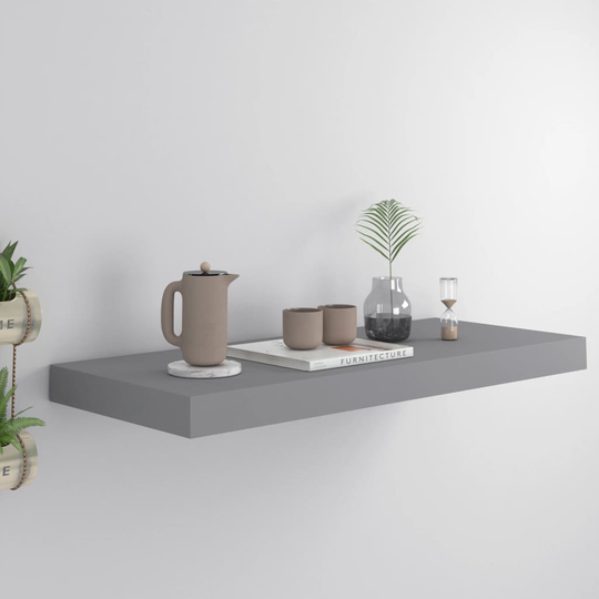 vidaXL Kelluva seinähylly harmaa 60x23,5x3,8 cm MDF