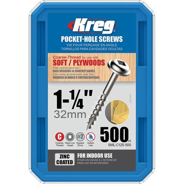 Kreg SML-C125-500 Ruuvi 32 mm 500 kpl:n pakkaus